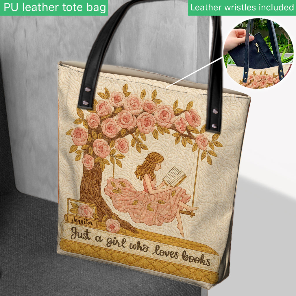 Sac fourre-tout personnalisé « Juste une fille qui aime les livres »