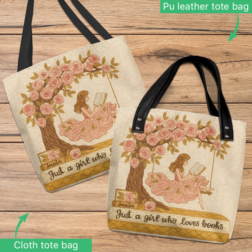 Sac fourre-tout personnalisé « Juste une fille qui aime les livres »