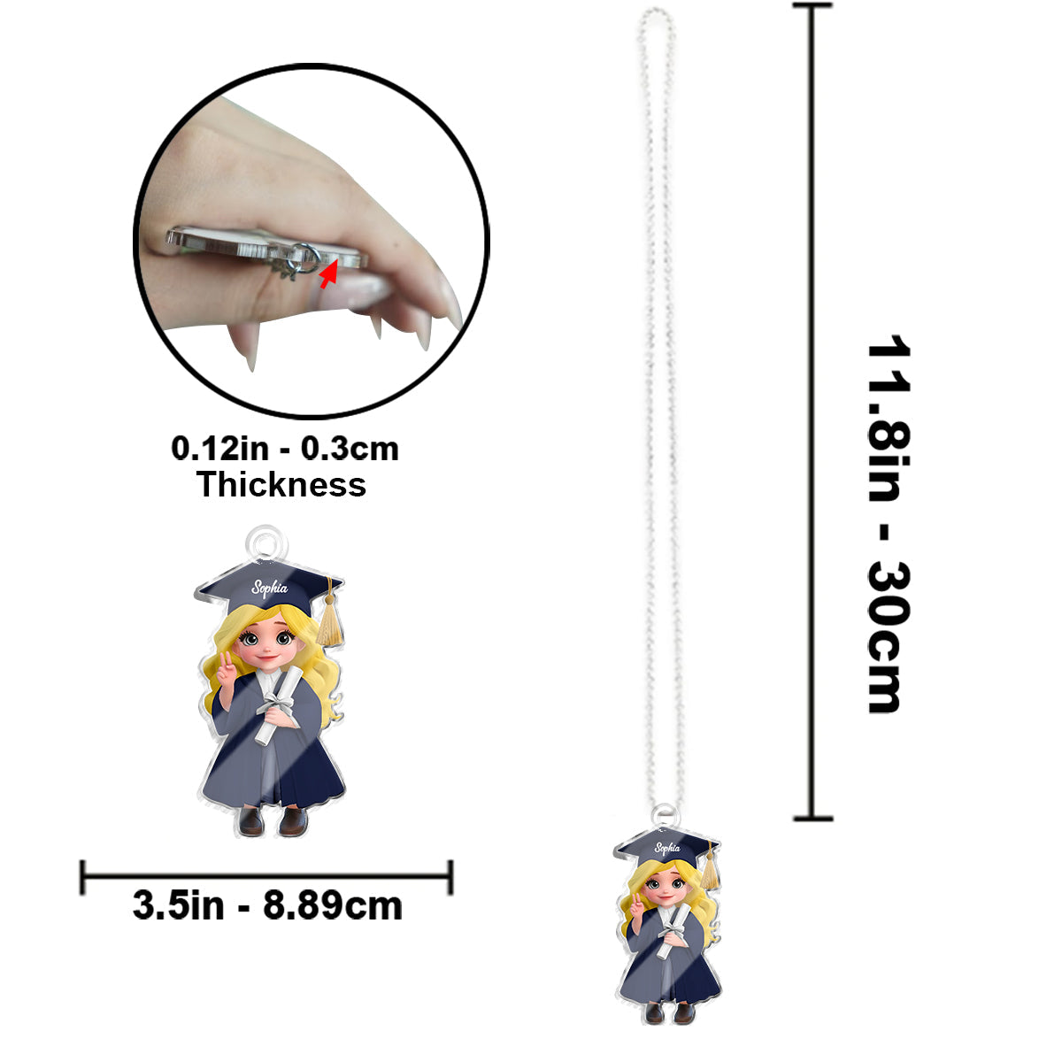 Graduation Class 2025 - Personalized Graduation Custom Shaped Car Ornament