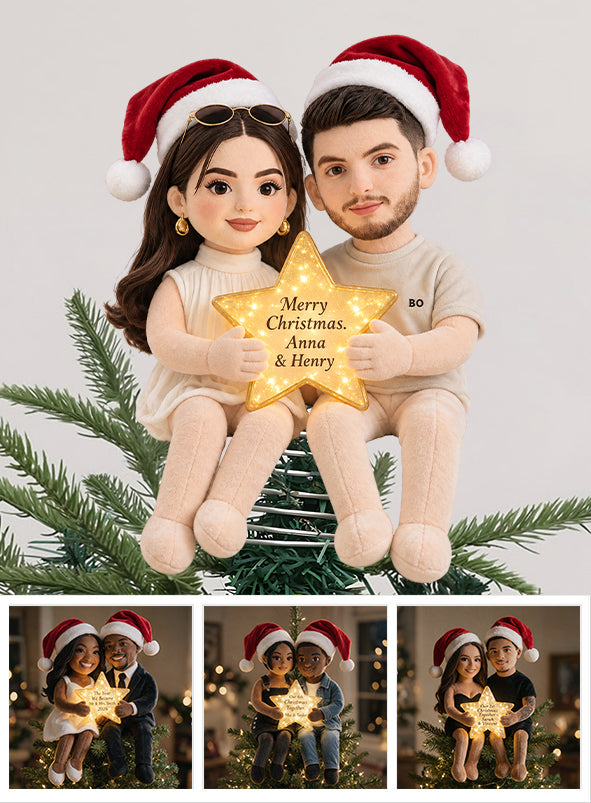 Christmas Together - Personalized Couple LED Light Tree Topper
