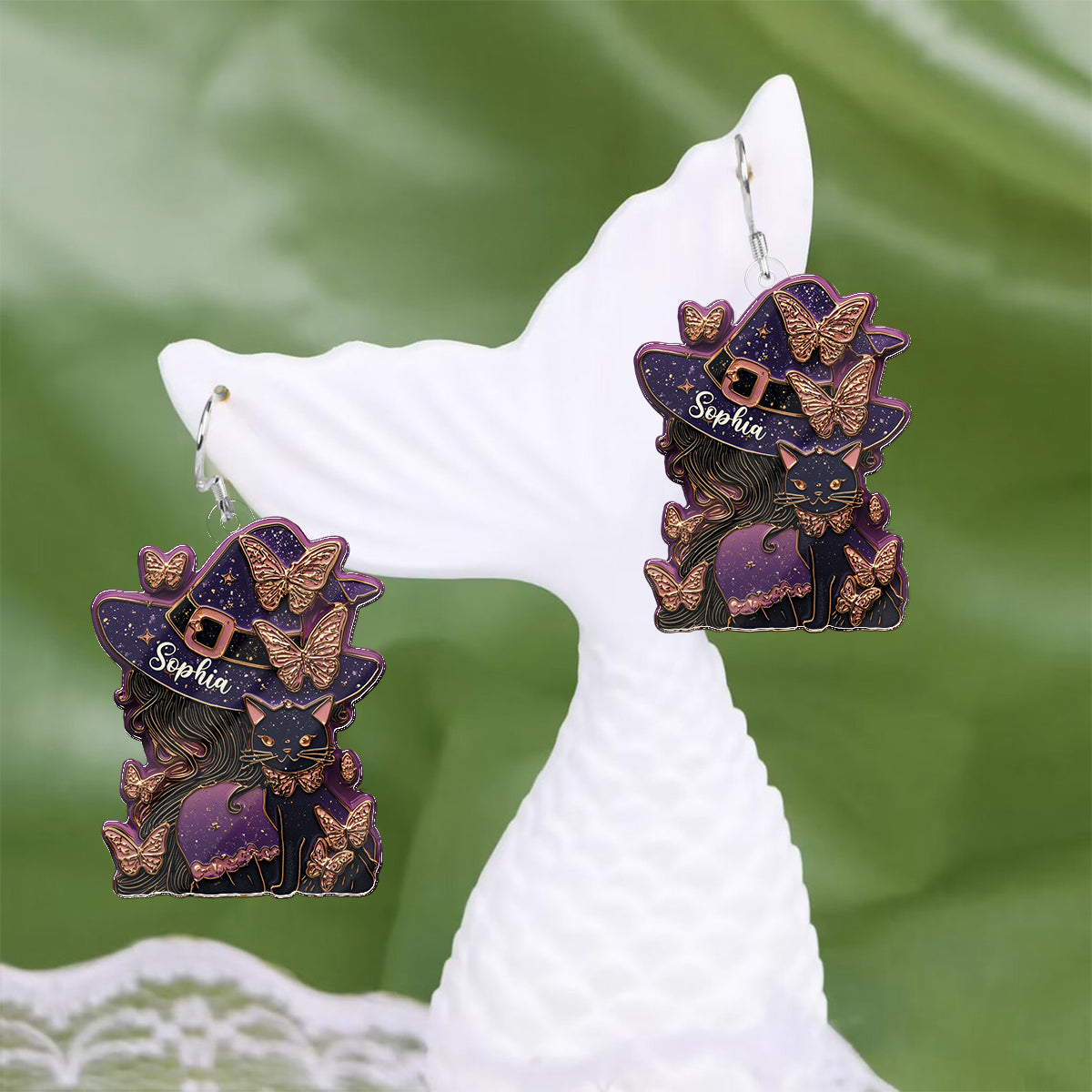 Magical Witch Hocus Pocus - Personalized Witch Earrings