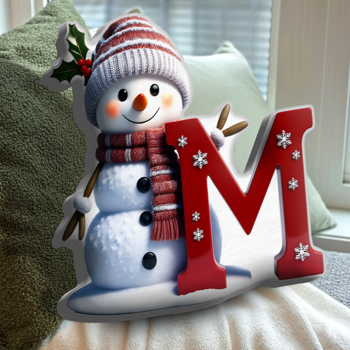 Merry Christmas - Personalized Family Faux Fur Shaped Pillow