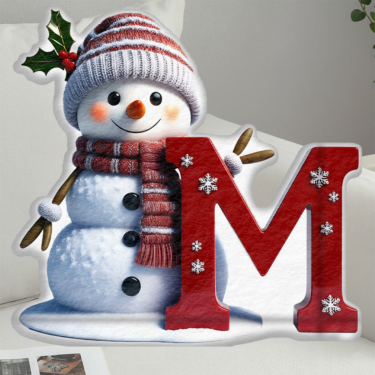 Merry Christmas - Personalized Family Faux Fur Shaped Pillow