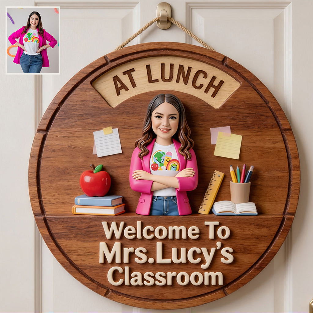 Teacher Door Hanger - Personalized Teacher Spinner Sign Custom Shape