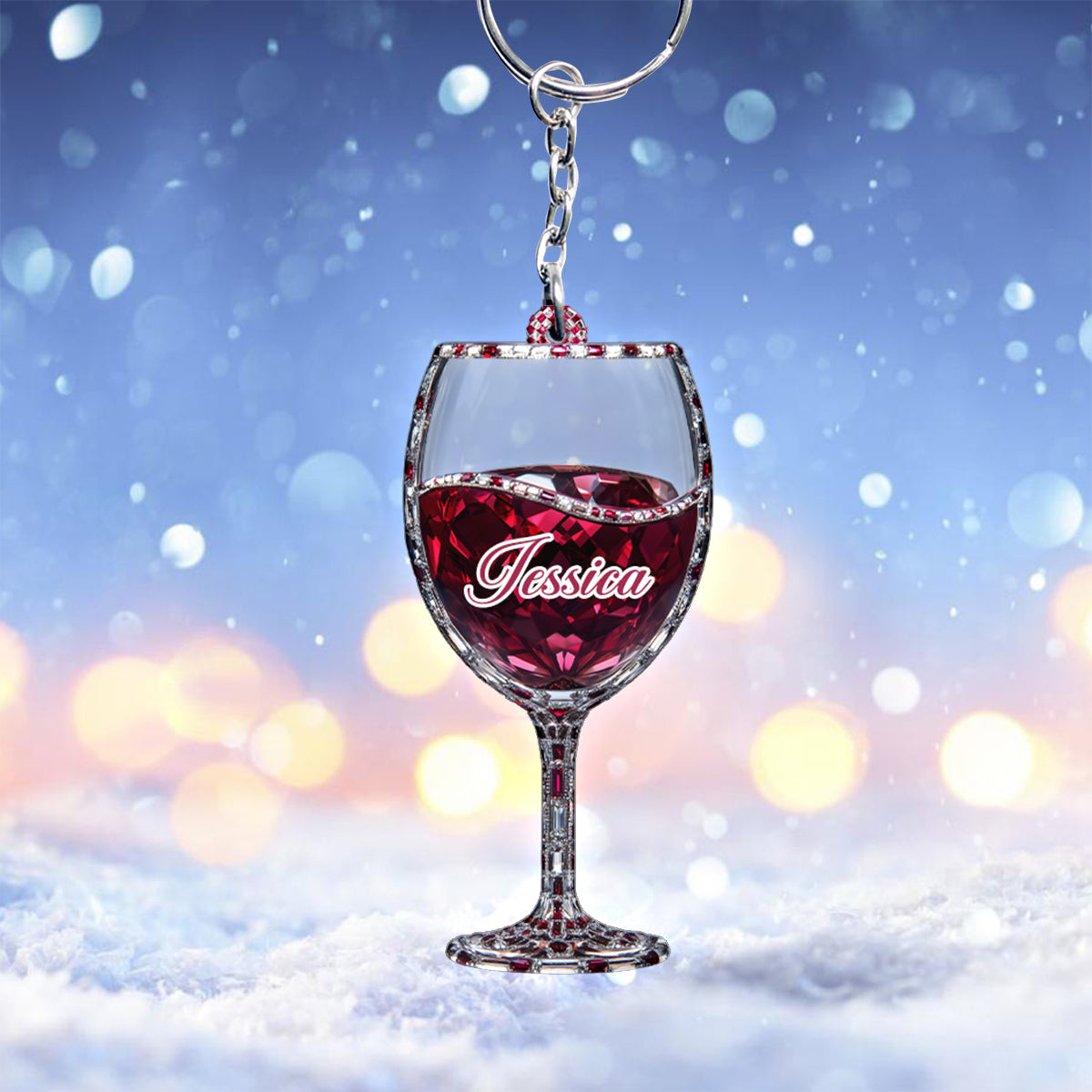 Porte-clés personnalisé « Juste une fille qui aime le vin »