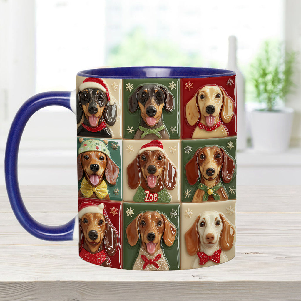 Joyeux Noël des teckels ! Mug personnalisé à motif teckel