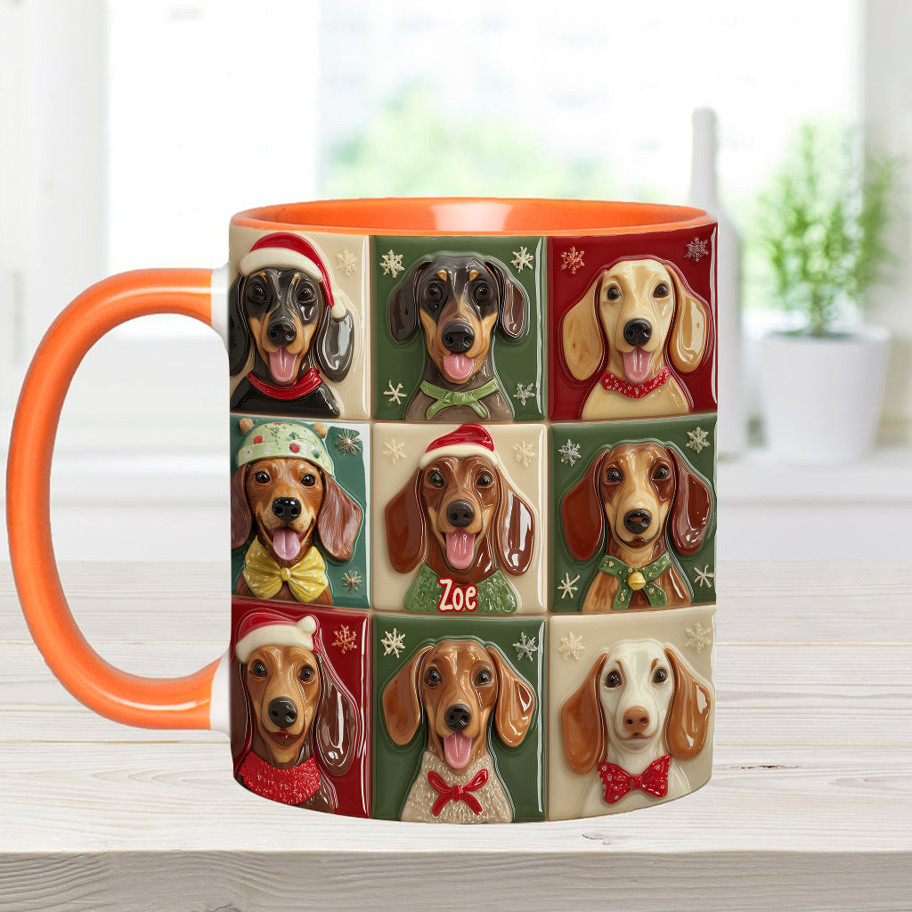 Joyeux Noël des teckels ! Mug personnalisé à motif teckel
