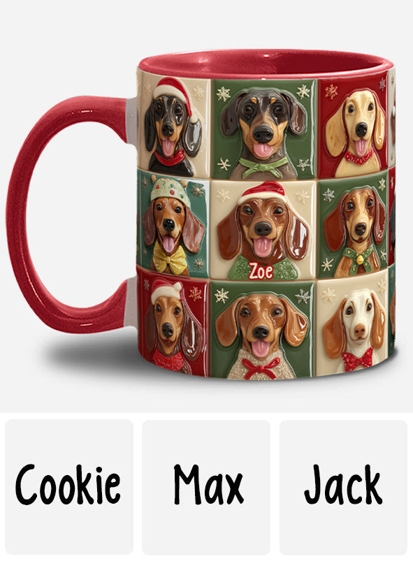Joyeux Noël des teckels ! Mug personnalisé à motif teckel