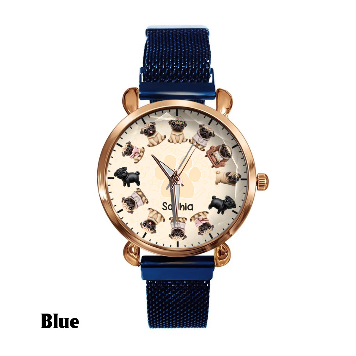 La vie est plus belle avec mes chiens - Montre-bracelet personnalisée pour femme avec motif chien 