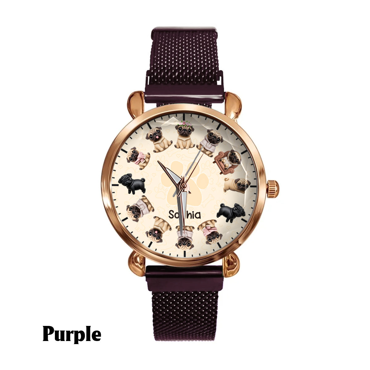 La vie est plus belle avec mes chiens - Montre-bracelet personnalisée pour femme avec motif chien 