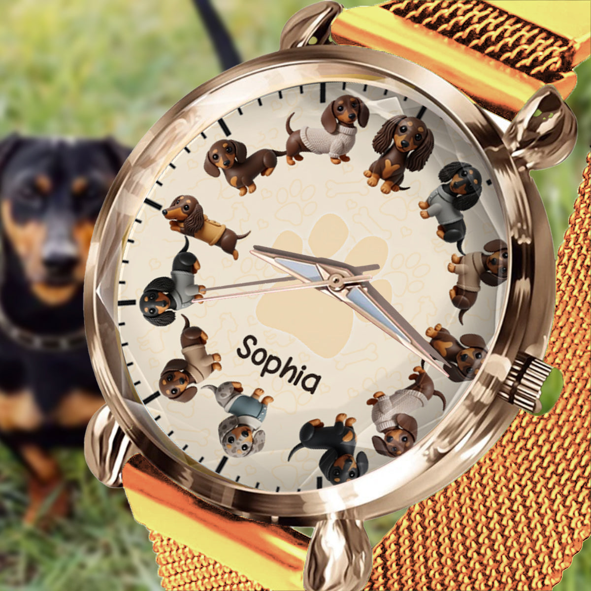 La vie est plus belle avec mes chiens - Montre-bracelet personnalisée pour femme avec motif chien 