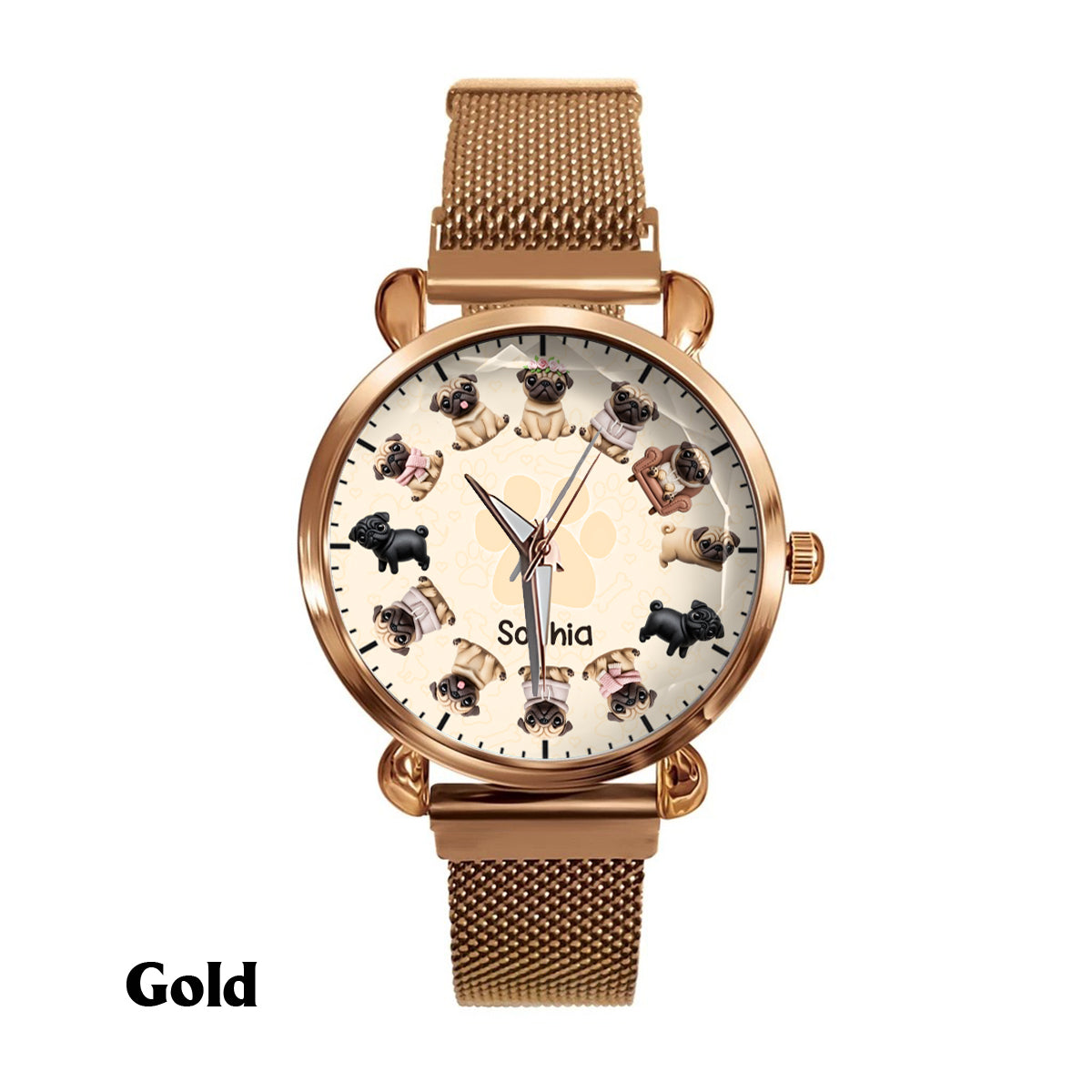 La vie est plus belle avec mes chiens - Montre-bracelet personnalisée pour femme avec motif chien 