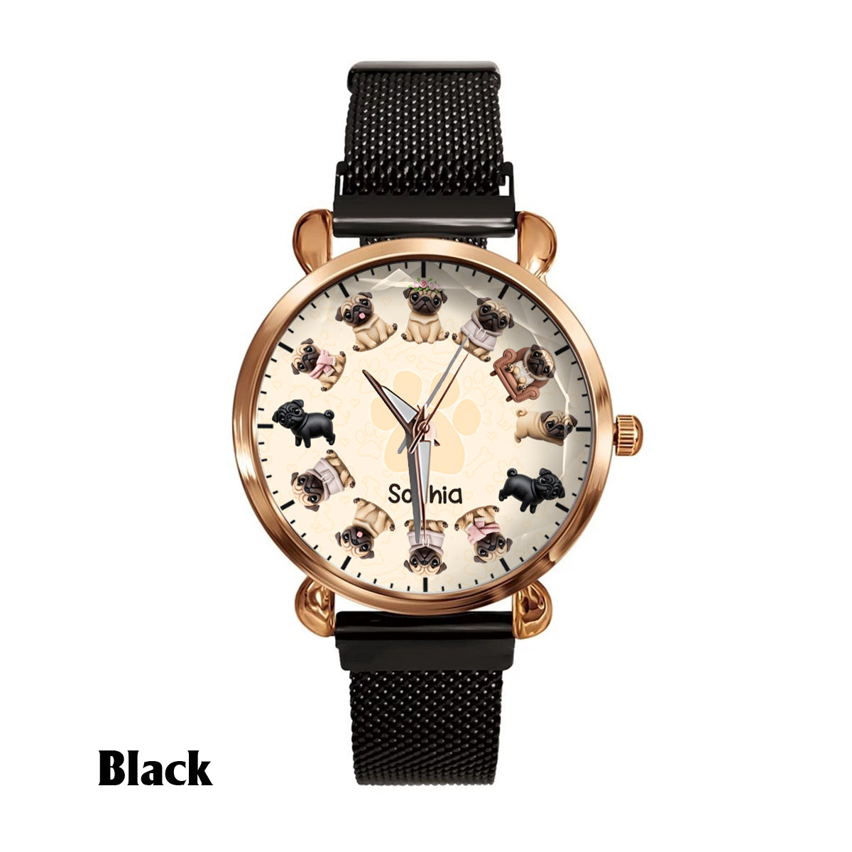 La vie est plus belle avec mes chiens - Montre-bracelet personnalisée pour femme avec motif chien 