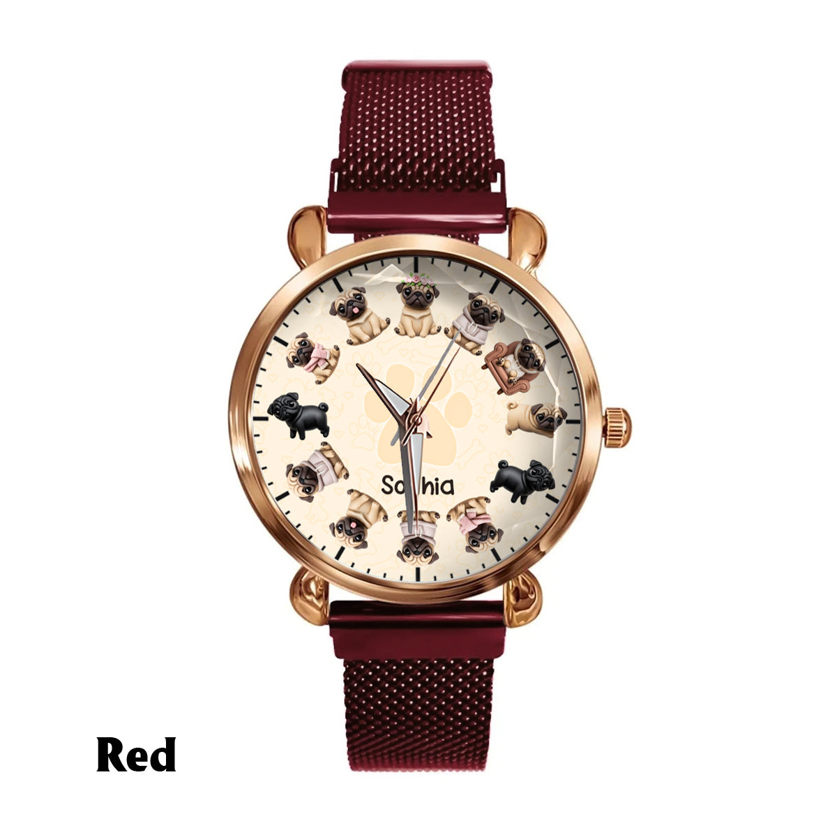 La vie est plus belle avec mes chiens - Montre-bracelet personnalisée pour femme avec motif chien 