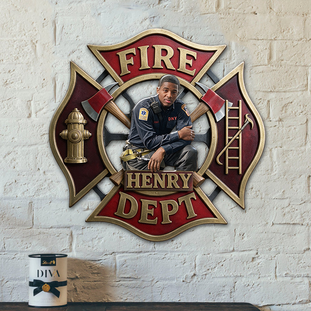 Proud Firefighter - Personalized Firefighter 3D Printed Cut Metal Sign