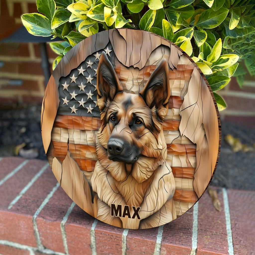 Le plus fort - Panneau rond en bois personnalisé pour chien