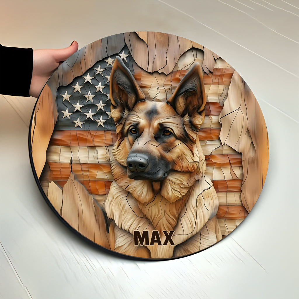 Le plus fort - Panneau rond en bois personnalisé pour chien