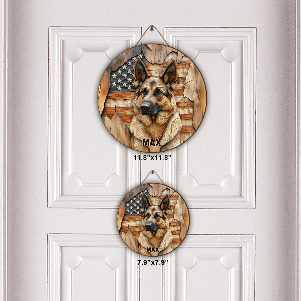 Le plus fort - Panneau rond en bois personnalisé pour chien