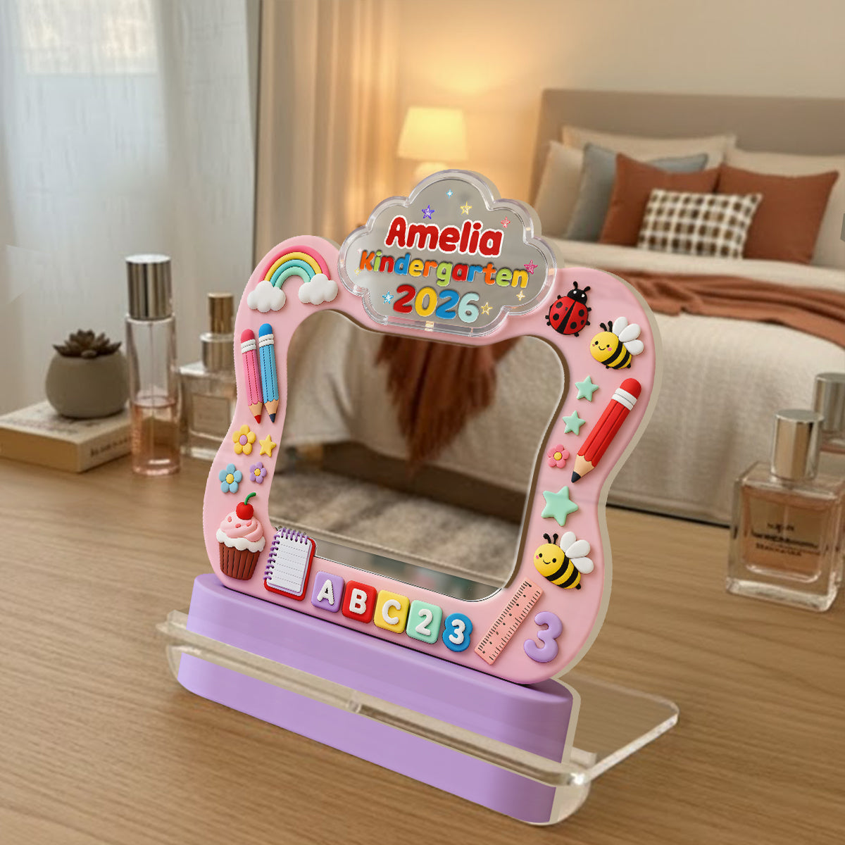 Miroir de bureau personnalisé pour enfant – Rentrée scolaire