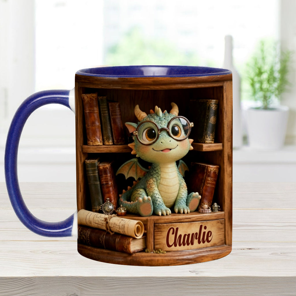 Dans un monde de rats de bibliothèque, soyez un dragon des livres ! – Mug personnalisé à motif livre