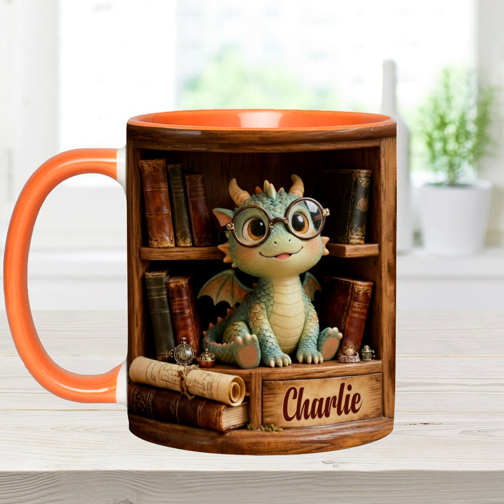 Dans un monde de rats de bibliothèque, soyez un dragon des livres ! – Mug personnalisé à motif livre