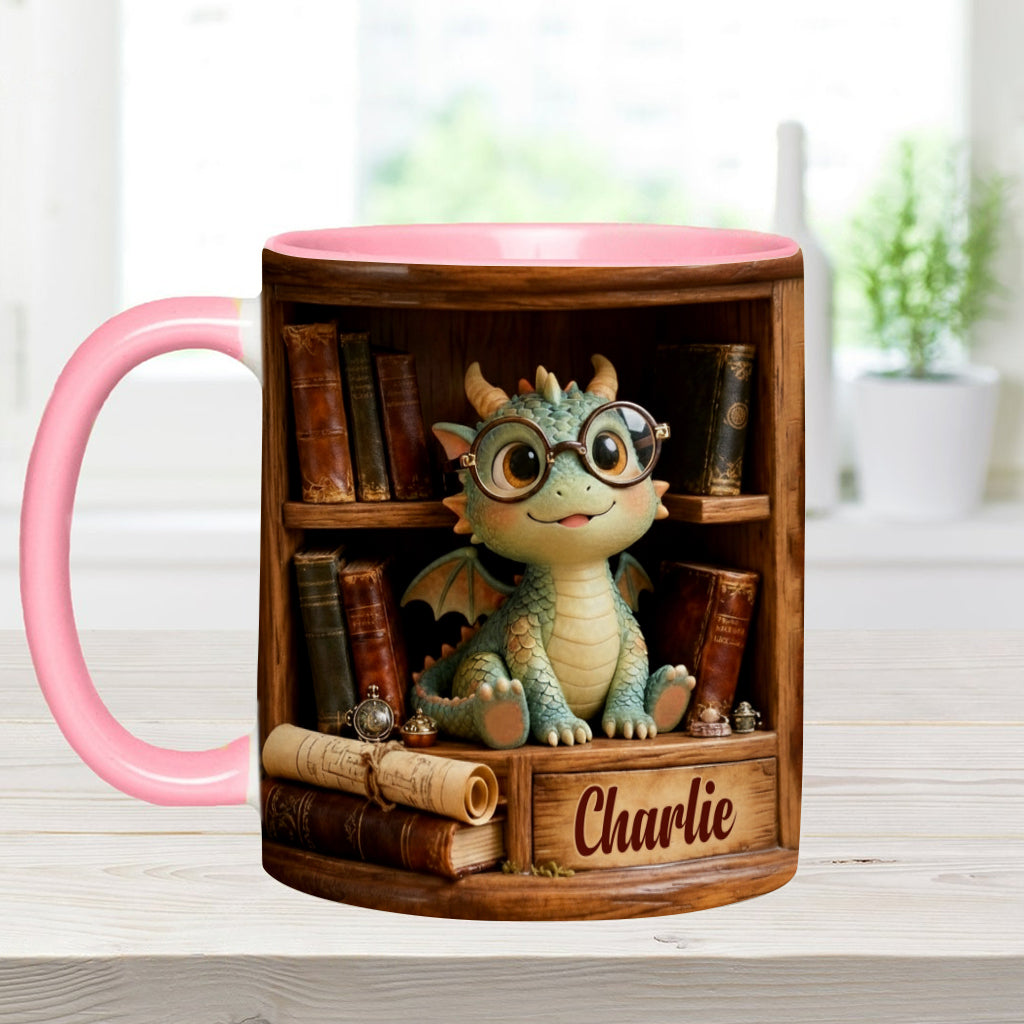 Dans un monde de rats de bibliothèque, soyez un dragon des livres ! – Mug personnalisé à motif livre