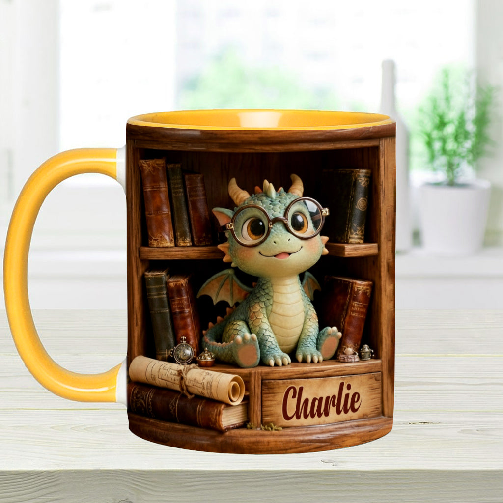 Dans un monde de rats de bibliothèque, soyez un dragon des livres ! – Mug personnalisé à motif livre