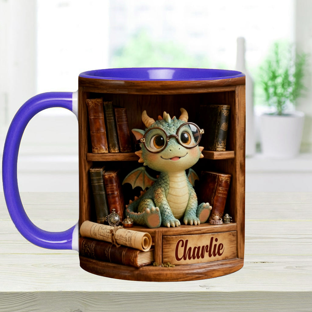 Dans un monde de rats de bibliothèque, soyez un dragon des livres ! – Mug personnalisé à motif livre
