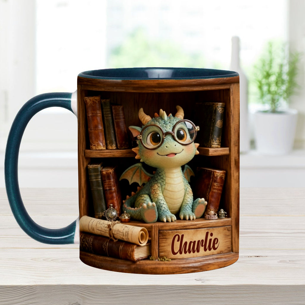 Dans un monde de rats de bibliothèque, soyez un dragon des livres ! – Mug personnalisé à motif livre
