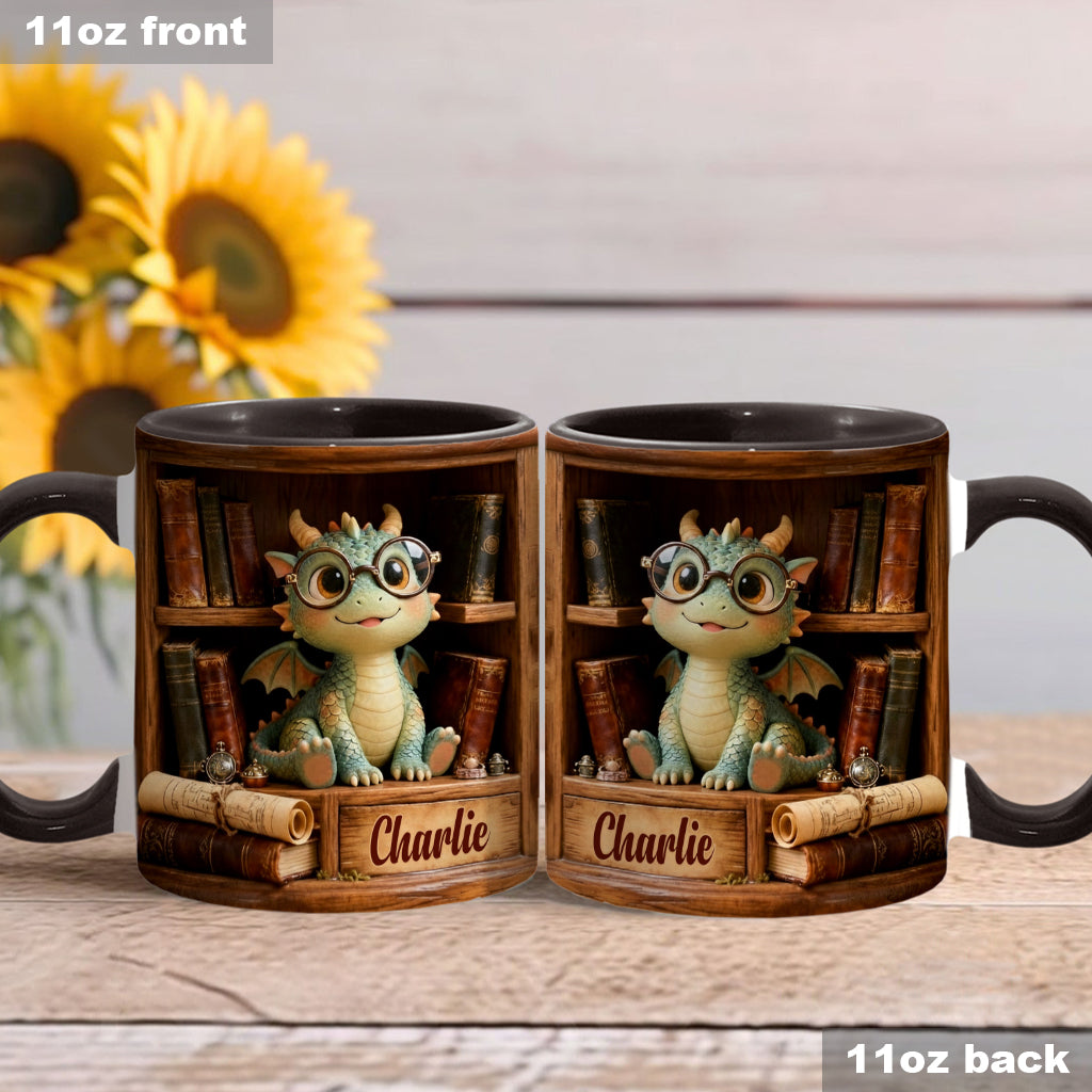 Dans un monde de rats de bibliothèque, soyez un dragon des livres ! – Mug personnalisé à motif livre