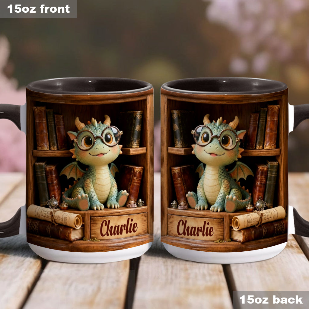Dans un monde de rats de bibliothèque, soyez un dragon des livres ! – Mug personnalisé à motif livre