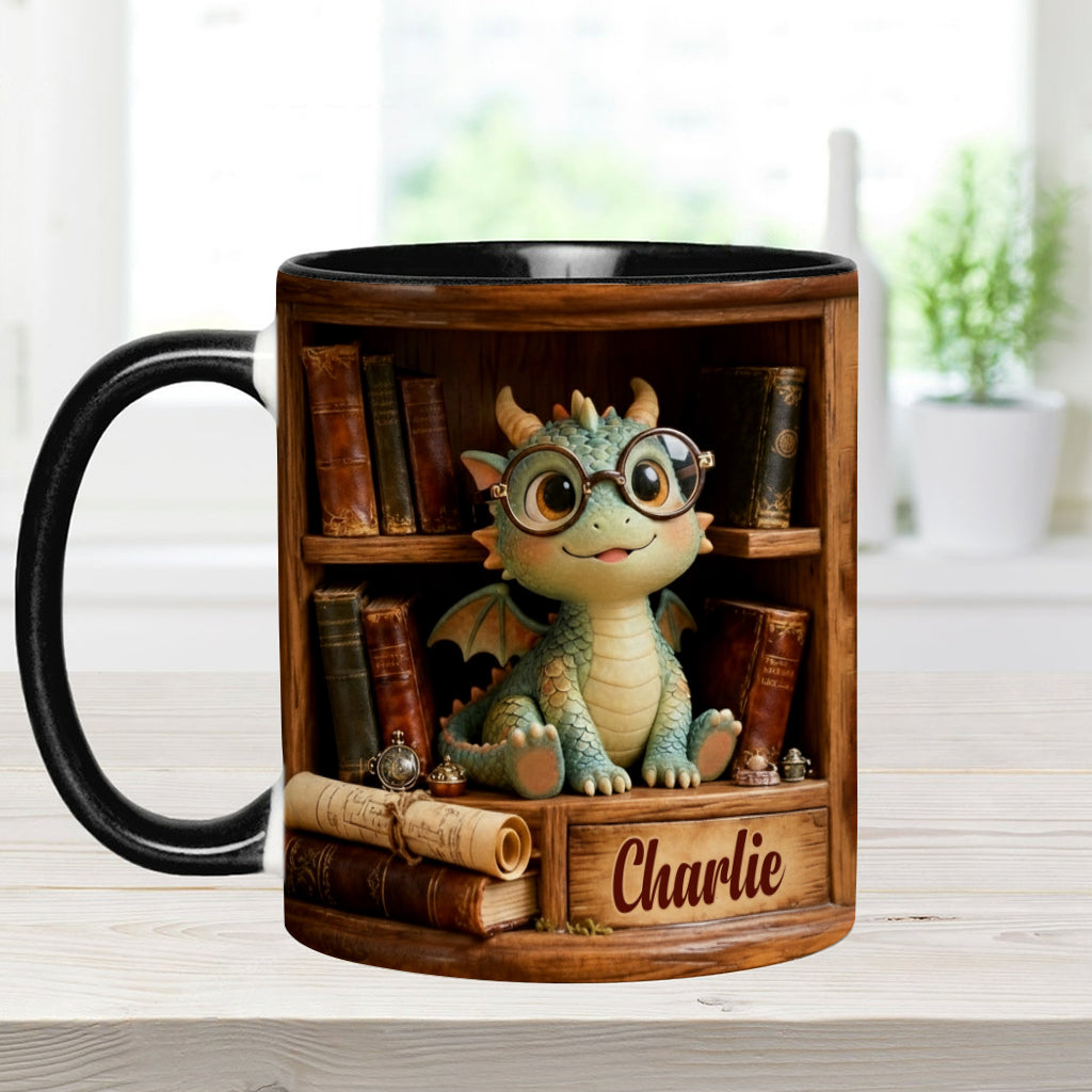 Dans un monde de rats de bibliothèque, soyez un dragon des livres ! – Mug personnalisé à motif livre