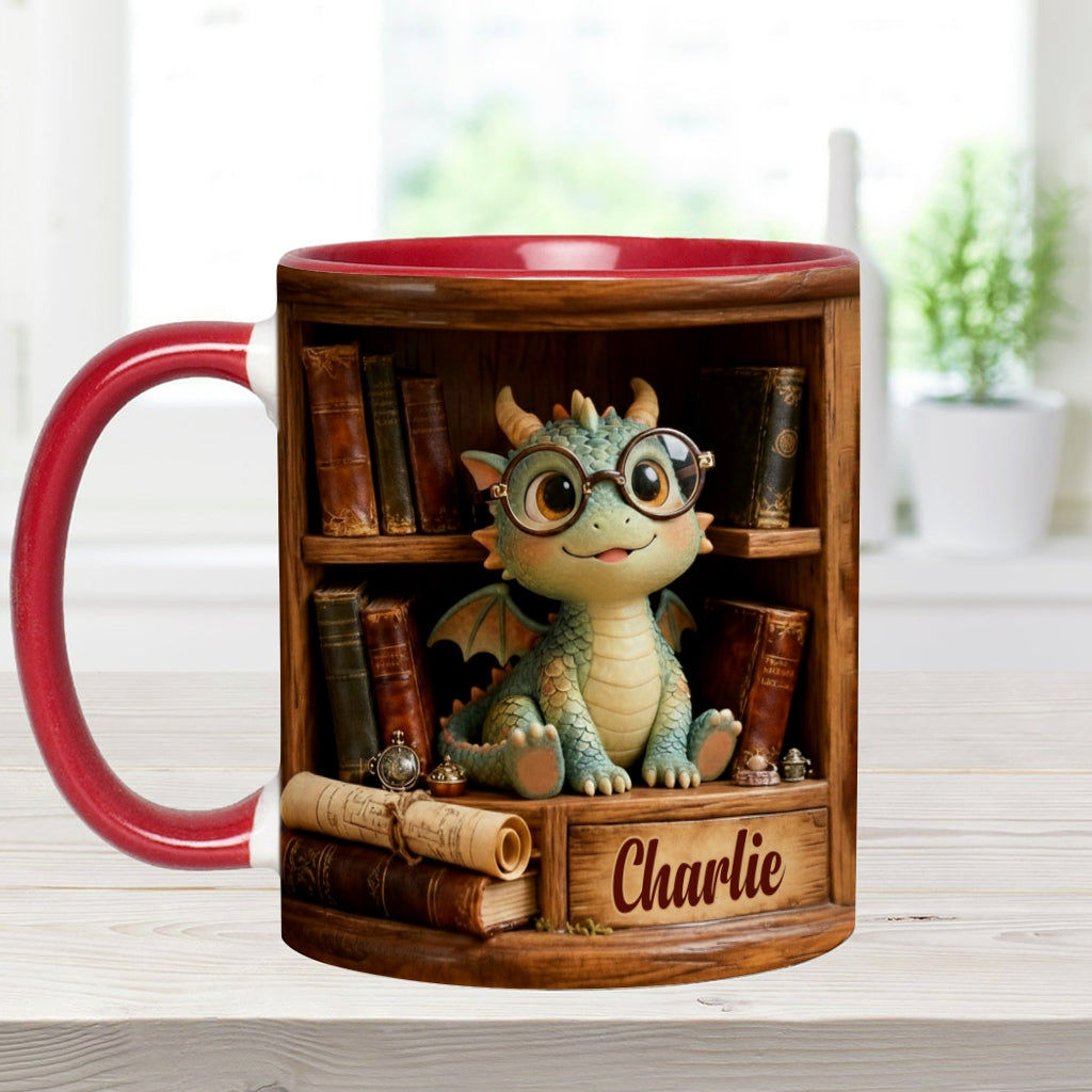 Dans un monde de rats de bibliothèque, soyez un dragon des livres ! – Mug personnalisé à motif livre