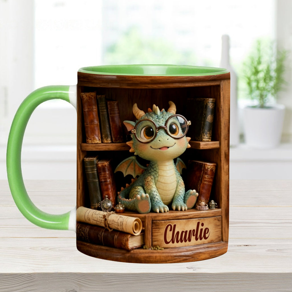 Dans un monde de rats de bibliothèque, soyez un dragon des livres ! – Mug personnalisé à motif livre