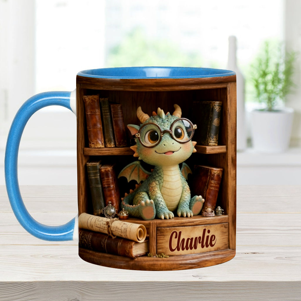 Dans un monde de rats de bibliothèque, soyez un dragon des livres ! – Mug personnalisé à motif livre