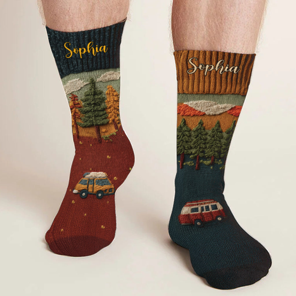 Happy Campers - Chaussettes de camping personnalisées