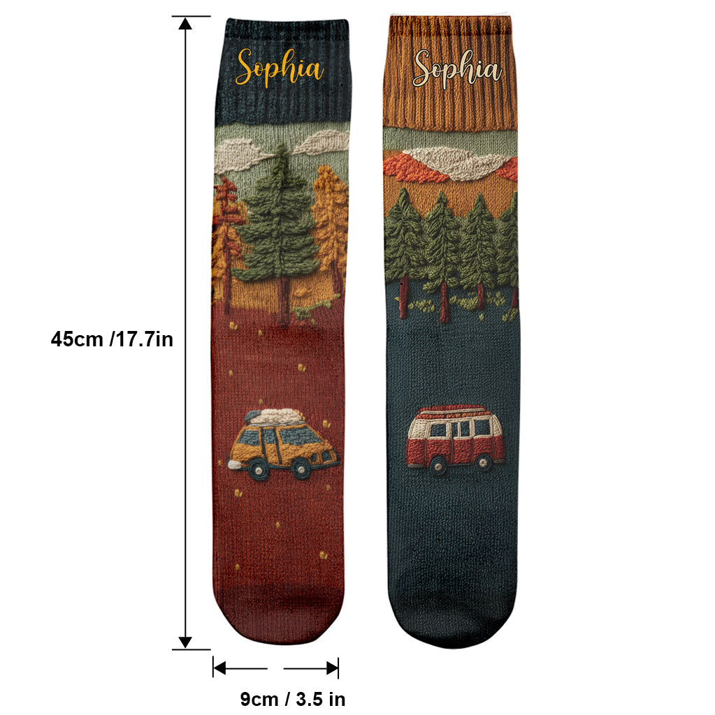 Happy Campers - Chaussettes de camping personnalisées