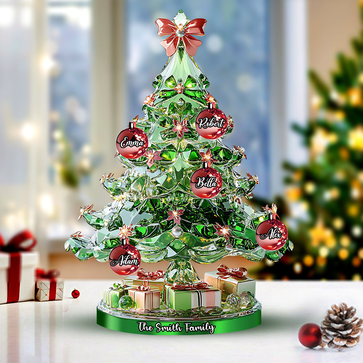 Joyeux Noël - Plaque acrylique personnalisée pour la famille