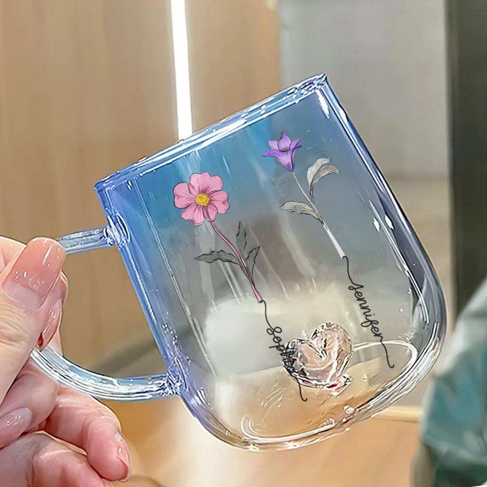 Il faut du temps pour se faire de vieux amis - Mug en verre dégradé personnalisé « Meilleure amie »