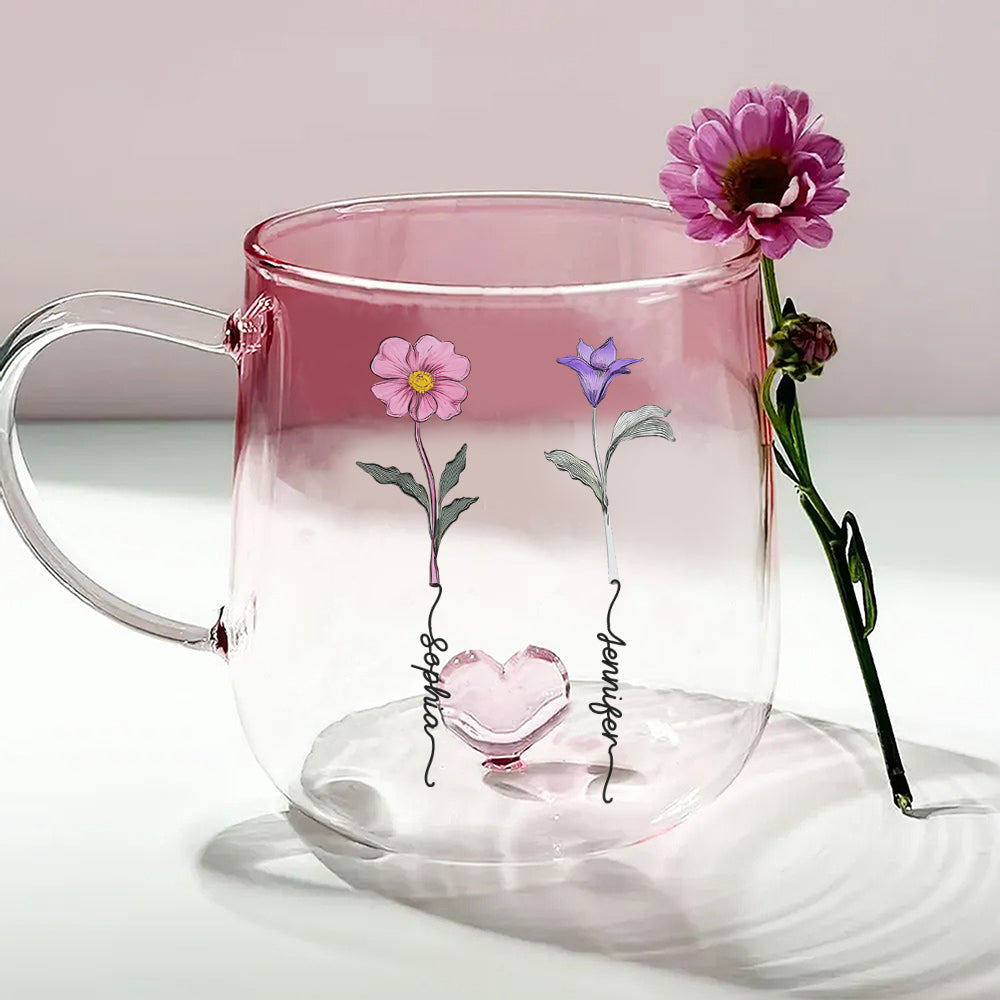 Il faut du temps pour se faire de vieux amis - Mug en verre dégradé personnalisé « Meilleure amie »