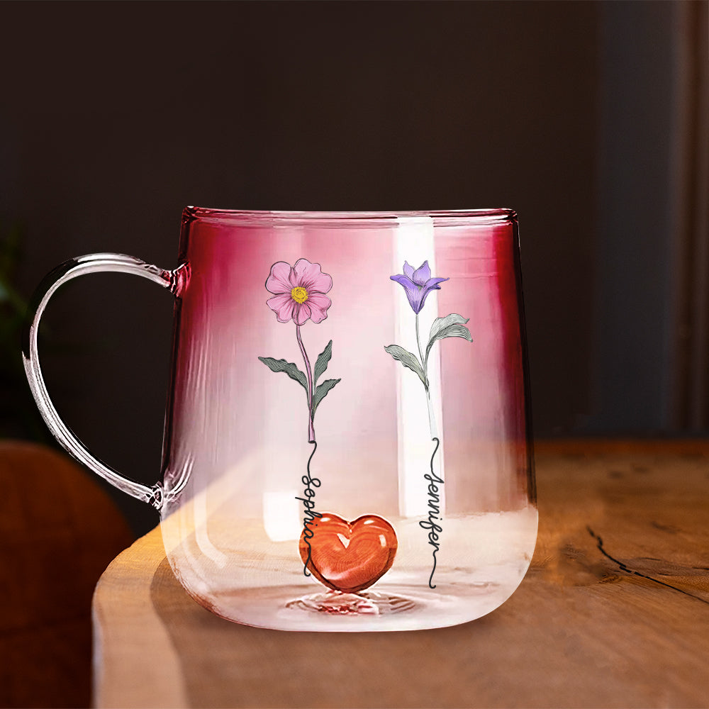 Il faut du temps pour se faire de vieux amis - Mug en verre dégradé personnalisé « Meilleure amie »