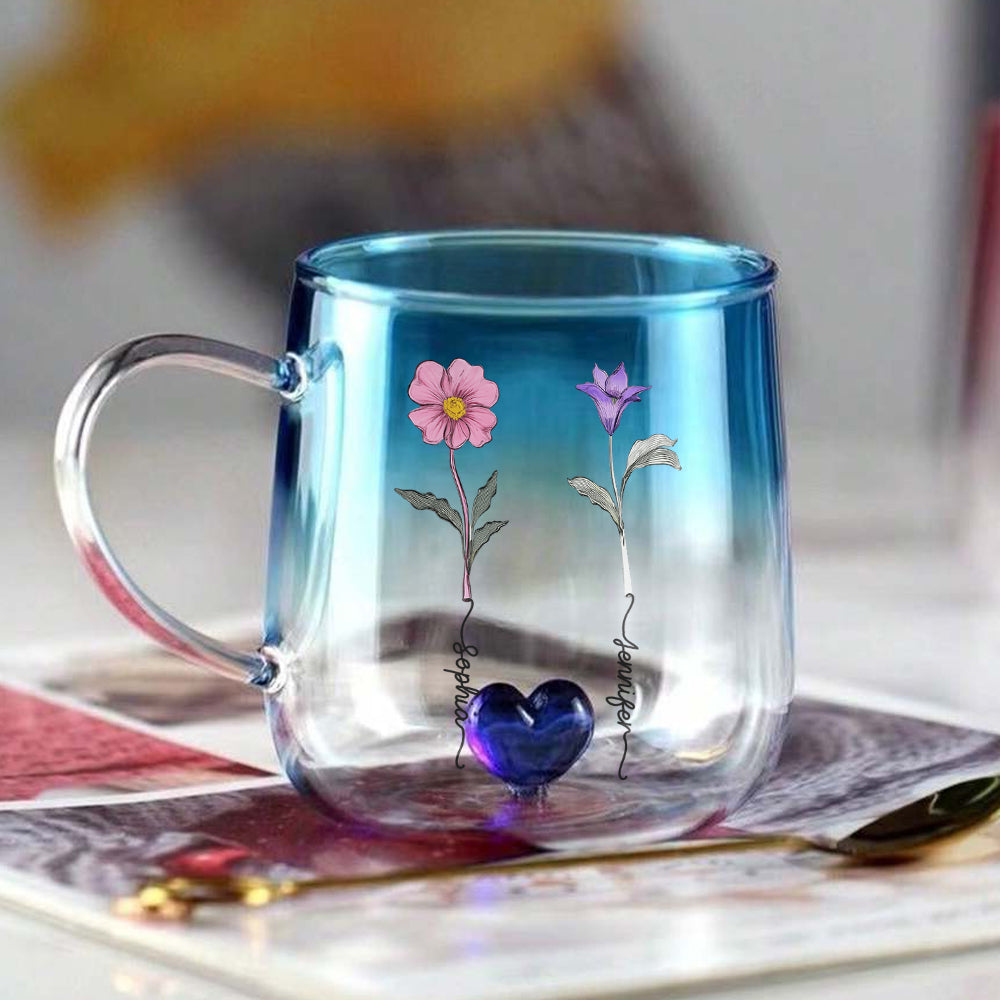 Il faut du temps pour se faire de vieux amis - Mug en verre dégradé personnalisé « Meilleure amie »