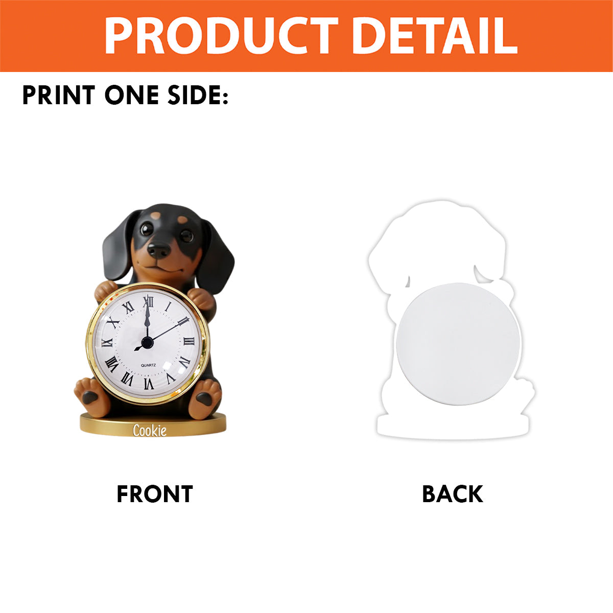 L'heure de la promenade - Plaque horloge personnalisée pour chien en acrylique