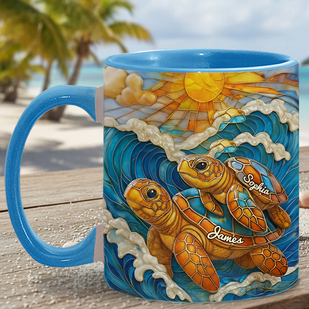 Mug personnalisé Turtle Beach Lover - Motif tortue