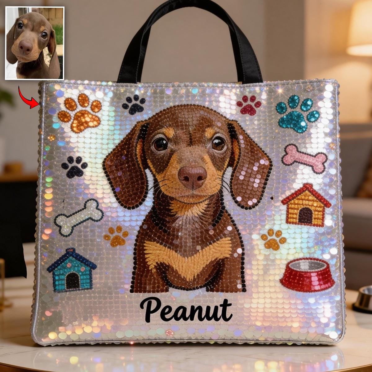 J'adore mon chien - Sac fourre-tout personnalisé