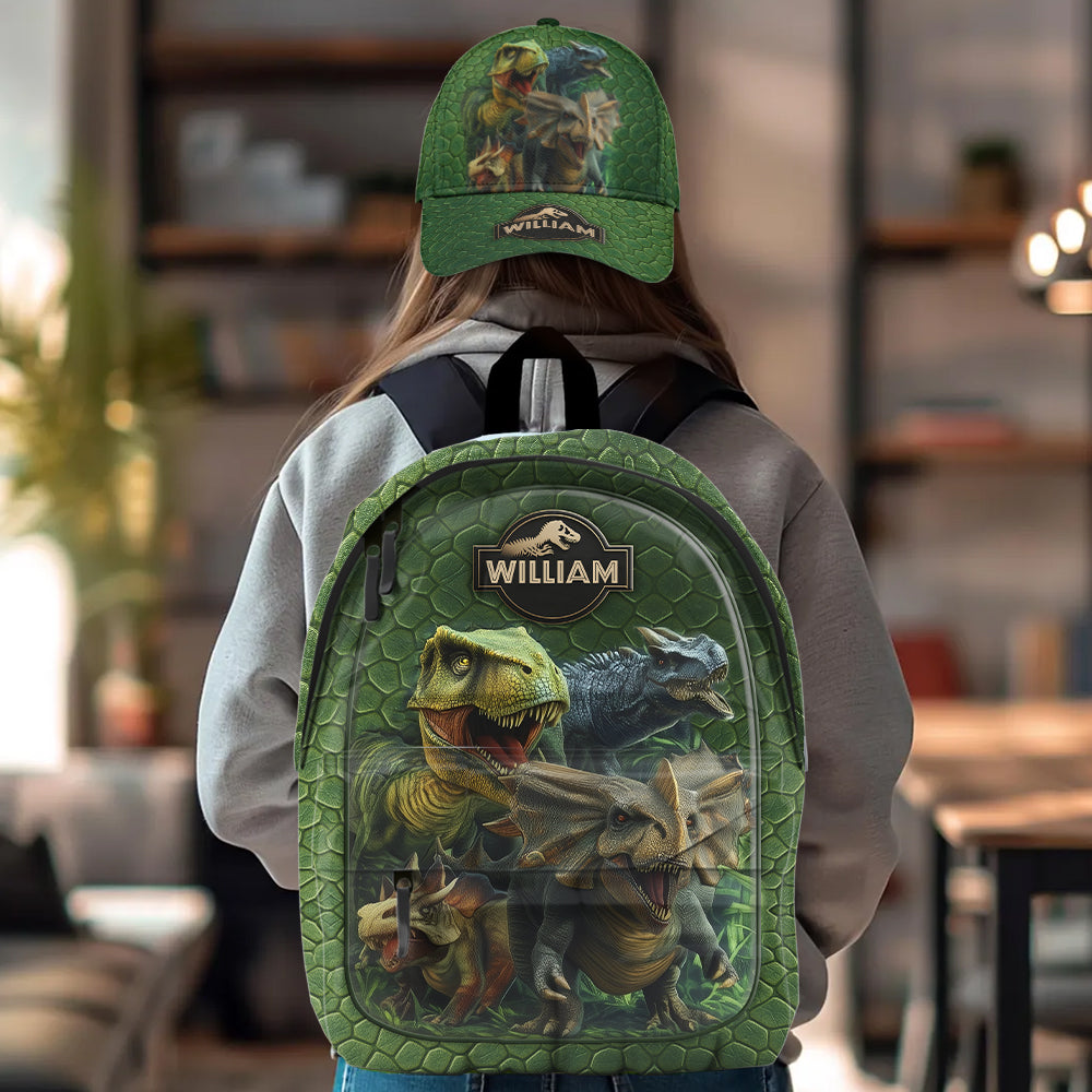 Monde des Dinosaures - Casquette et sac à dos classiques personnalisés pour enfant