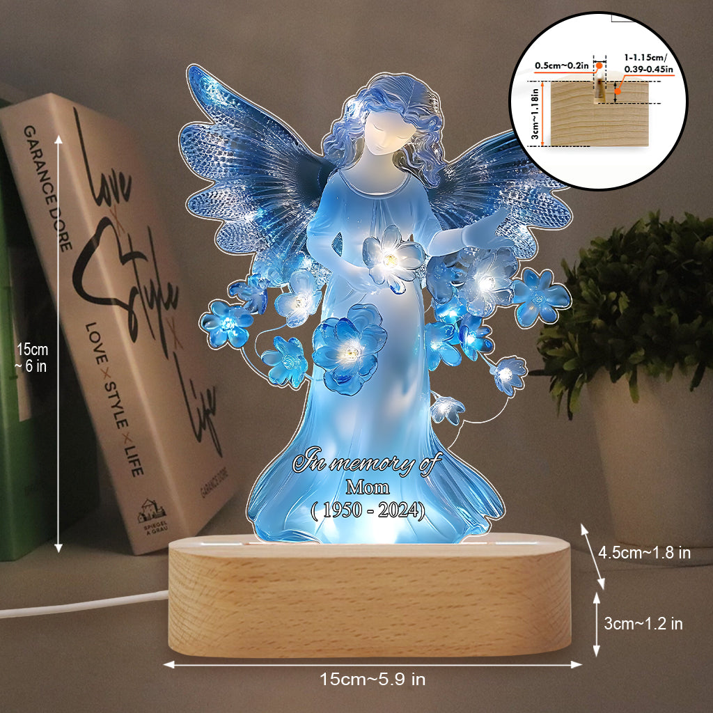 In Loving Memory Of - Personalized Memorial Shaped Plaque Light Base