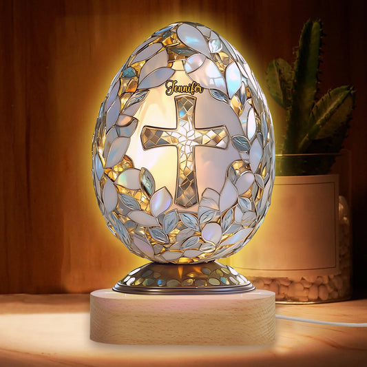 Bénédiction de Pâques - Plaque lumineuse personnalisée en forme de Pâques