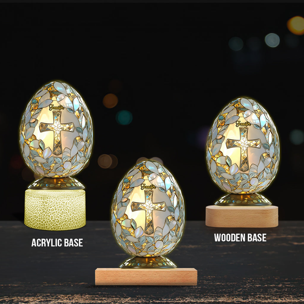 Easter Blessing - Personalized Easter Day Shaped Plaque Light Base