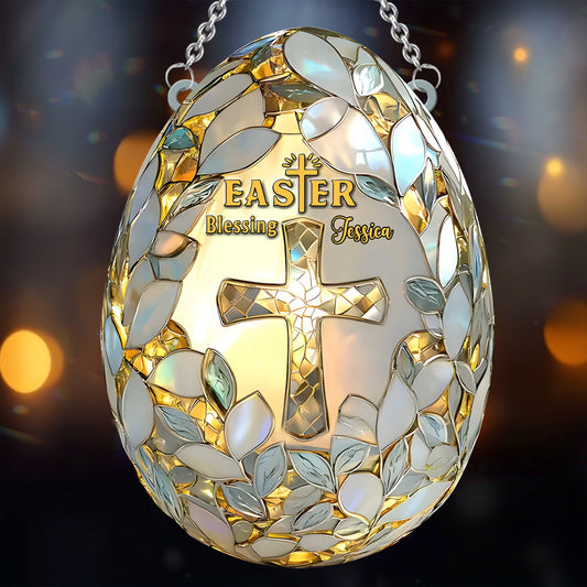 Bénédiction de Pâques - Décoration attrape-soleil personnalisée à suspendre à la fenêtre pour Pâques 